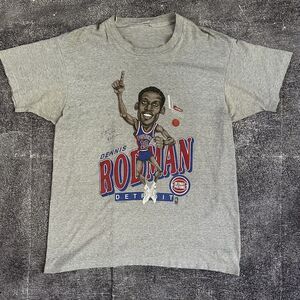 Men's Vintage 80's Salem Detroit Pistons Dennis Rodman Caricature T Shirt Tee XL